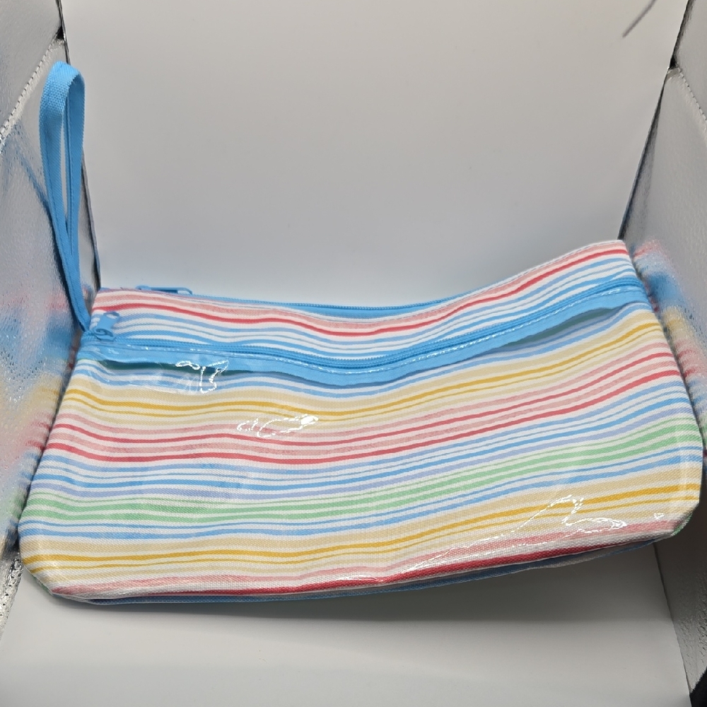 Morgan Home Fashion Clear Thermal Wristlet Pouch – Rainbow Stripe